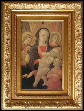 framed  Master of The Castello Nativity The Virgin and Child Surrounded by Four Angels (mk05), Ta3142-1